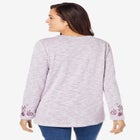Floral Embroidered Sweatshirt Tee image number null