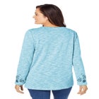 Floral Embroidered Sweatshirt Tee image number 1