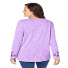 Floral Embroidered Sweatshirt Tee image number 1