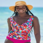 Ruffle V-Neck Tankini Top image number 0