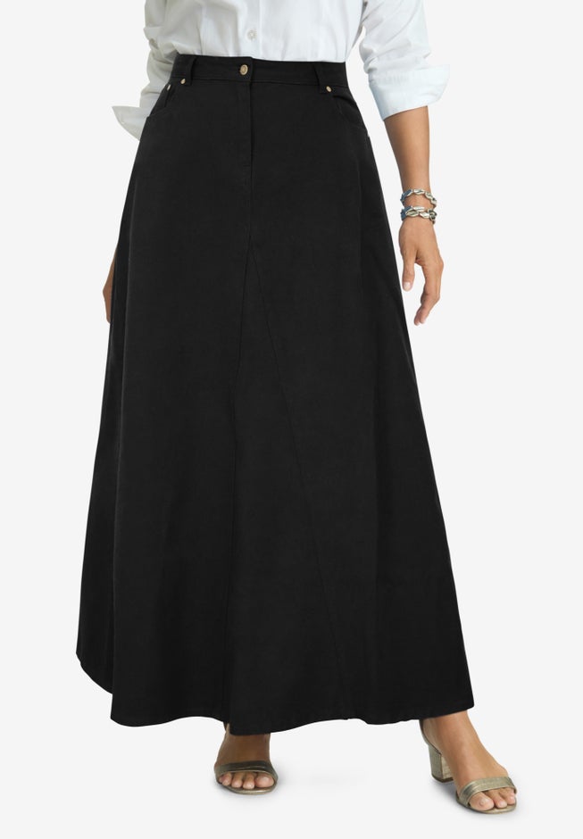 Denim Inset Maxi Skirt image number 0