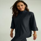 Knit Crepe Winged Collar Set image number null