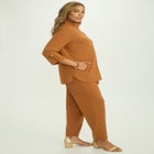 Knit Crepe Winged Collar Set image number null