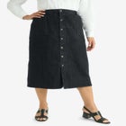 True Fit Button-Front Midi Skirt image number null