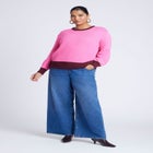 Contrast Rib Sweater image number null