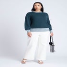 Contrast Rib Sweater image number null
