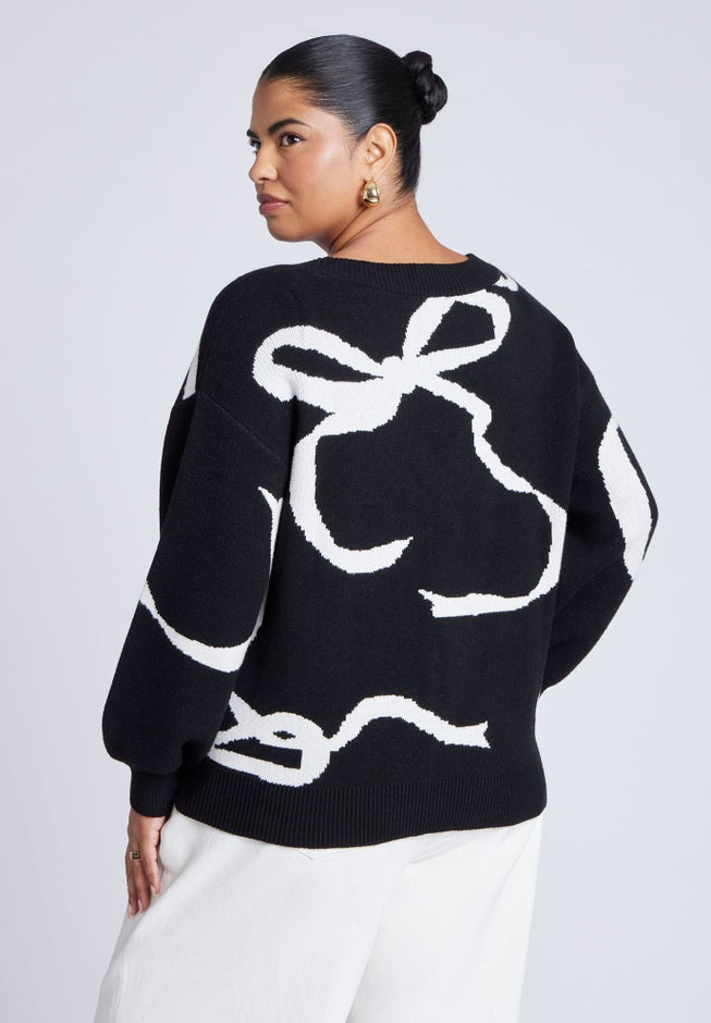 Bow Print Cardigan image number 1