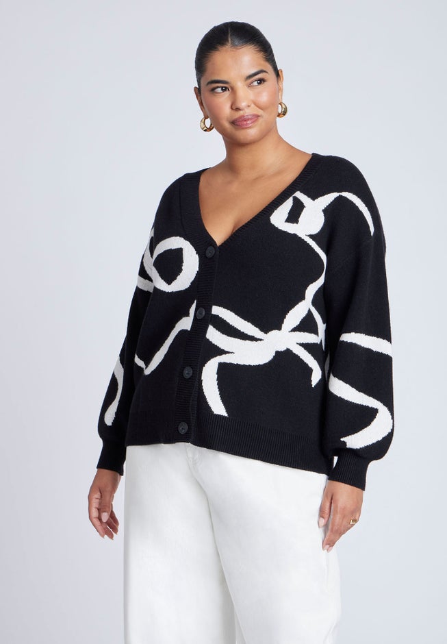 Bow Print Cardigan image number 0
