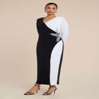 Colorblock Embellished Maxi Dress image number null