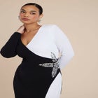 Colorblock Embellished Maxi Dress image number null