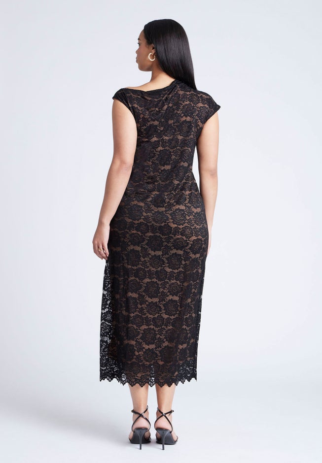 Lace Fitted Midi Dress image number 1