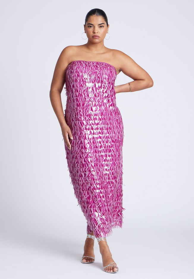 Strapless Paillette Dress image number null