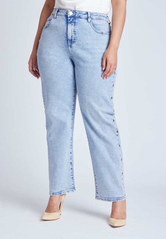 Straight Leg Jean With Studs image number 1