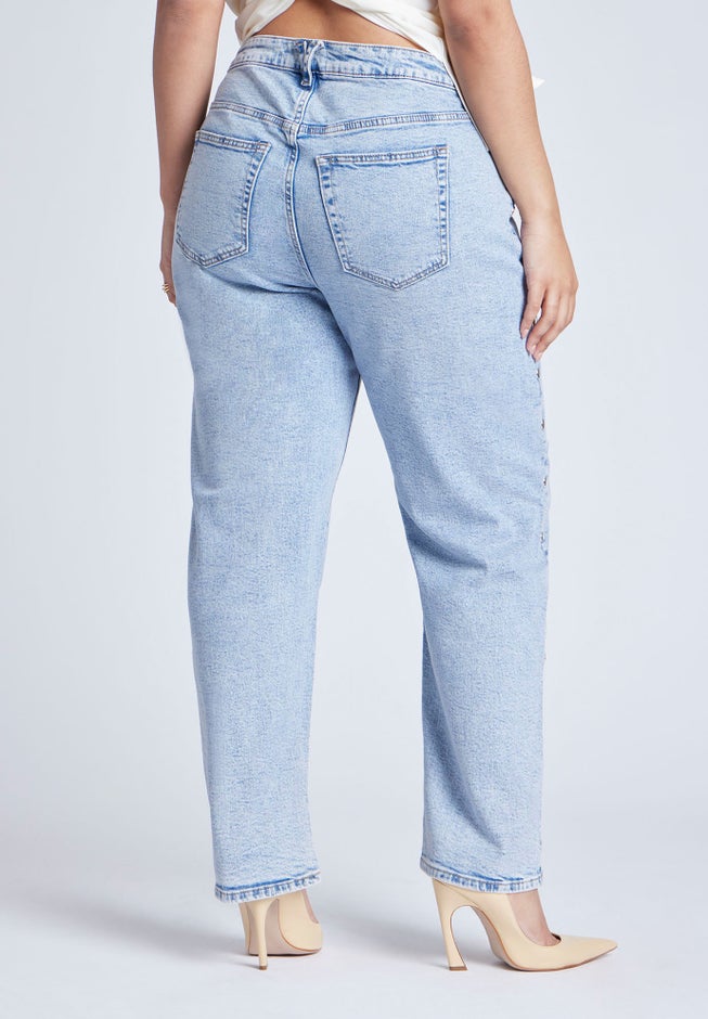 Straight Leg Jean With Studs image number 2