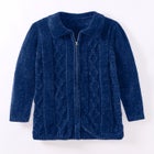 Chenille Zip Cable Cardigan Sweater image number null