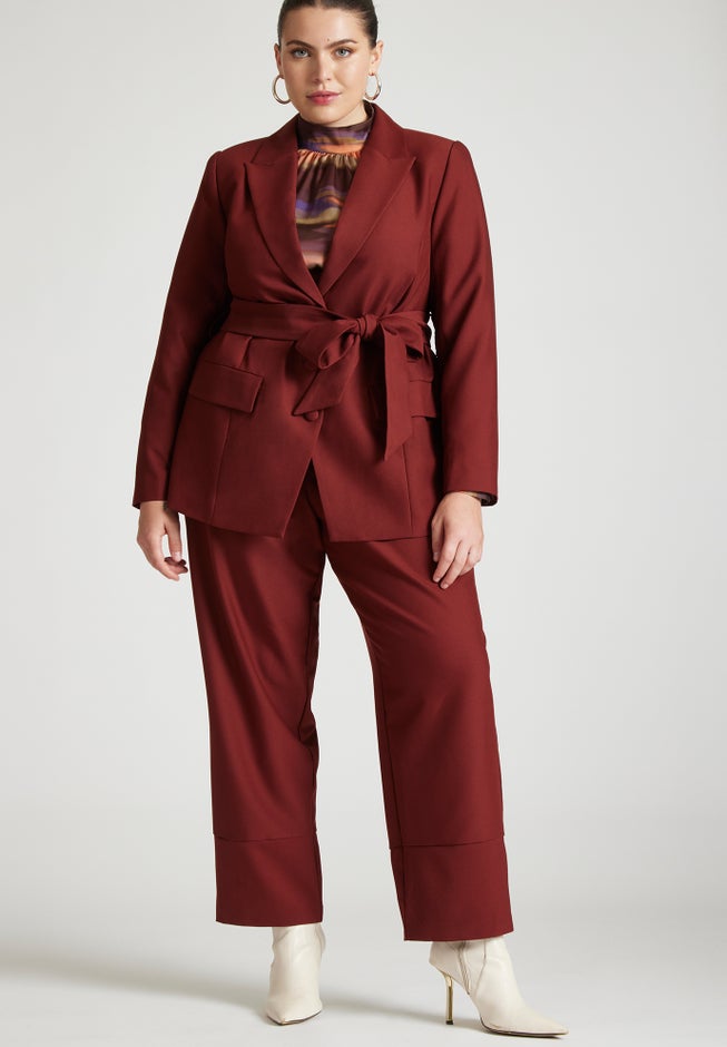 Wide Belt Single Breasted Blazer image number 3