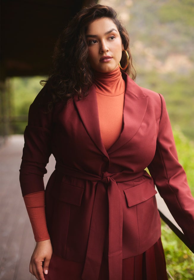 Wide Belt Single Breasted Blazer image number 0