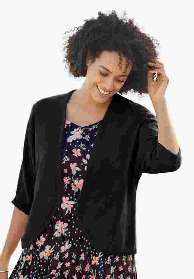 Rib Trim Cardigan Shrug image number 0