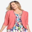 Rib Trim Cardigan Shrug image number null