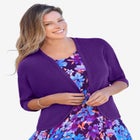 Rib Trim Cardigan Shrug Sweater image number null