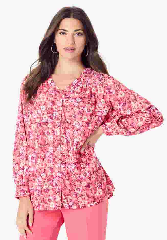 Smocked V-Neck Tunic image number 0