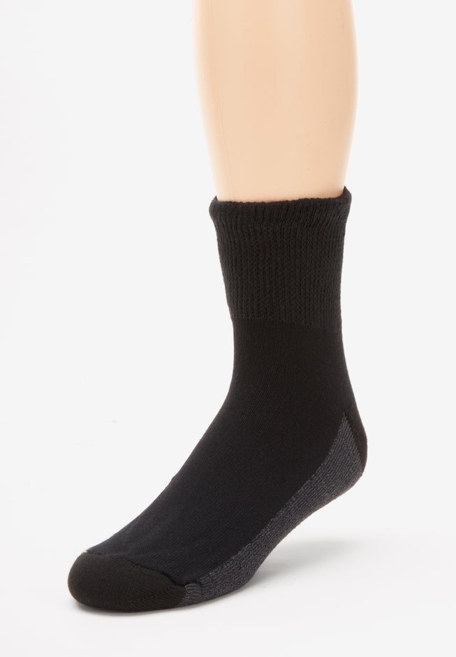 1/4" Length Cushioned Crew 6 Pack Socks image number 2