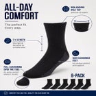 1/4" Length Cushioned Crew 6 Pack Socks image number 1