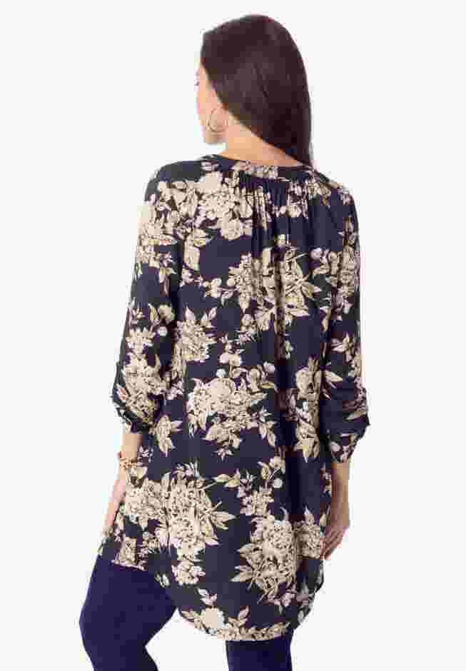 Button Down Y Neck Tunic image number 1