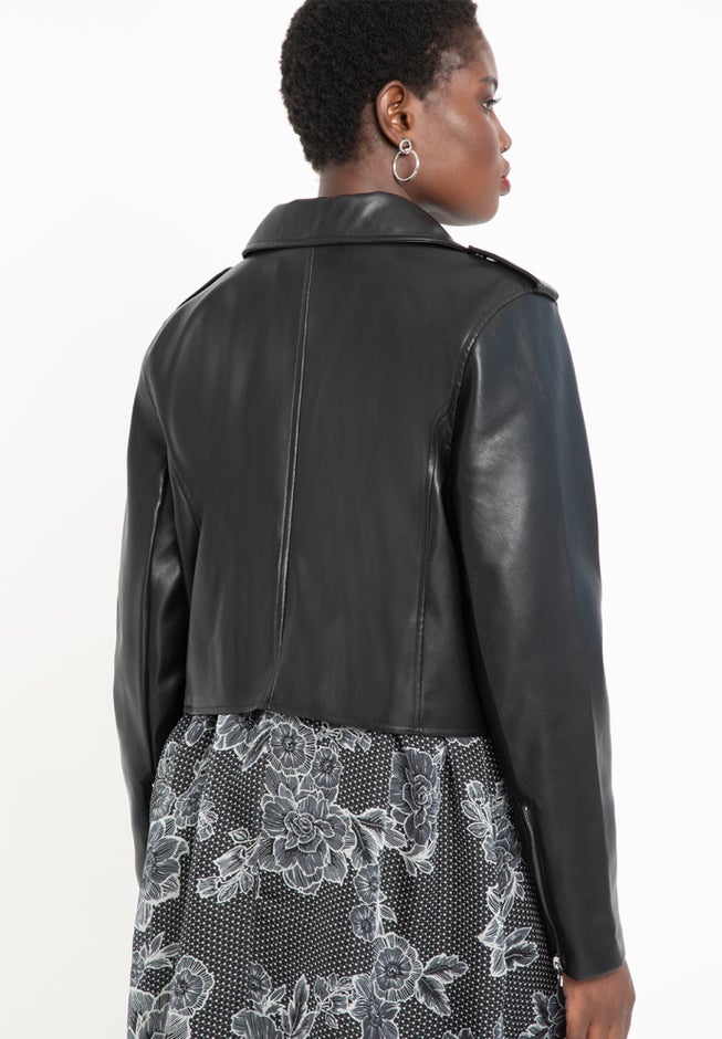 Faux Leather Moto Jacket image number 1
