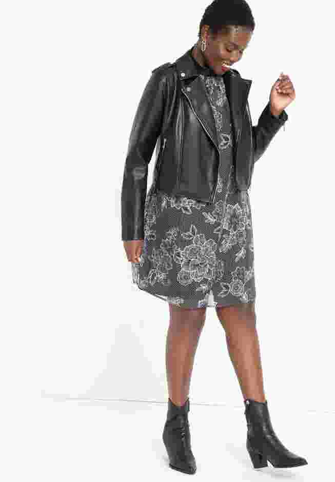 Faux Leather Moto Jacket image number 2