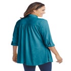 Button-Front Embroidered Tunic image number null