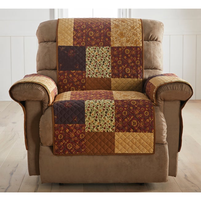 Printed Faux Patchwork Recliner Protector image number null