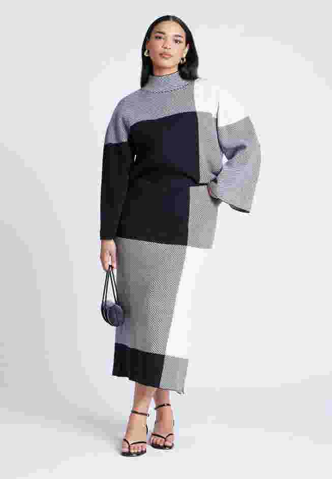 Mock Neck Intarsia Sweater image number 2