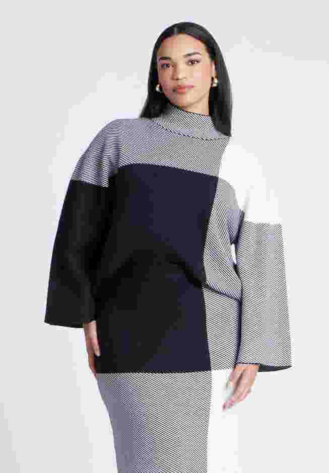 Mock Neck Intarsia Sweater image number 0