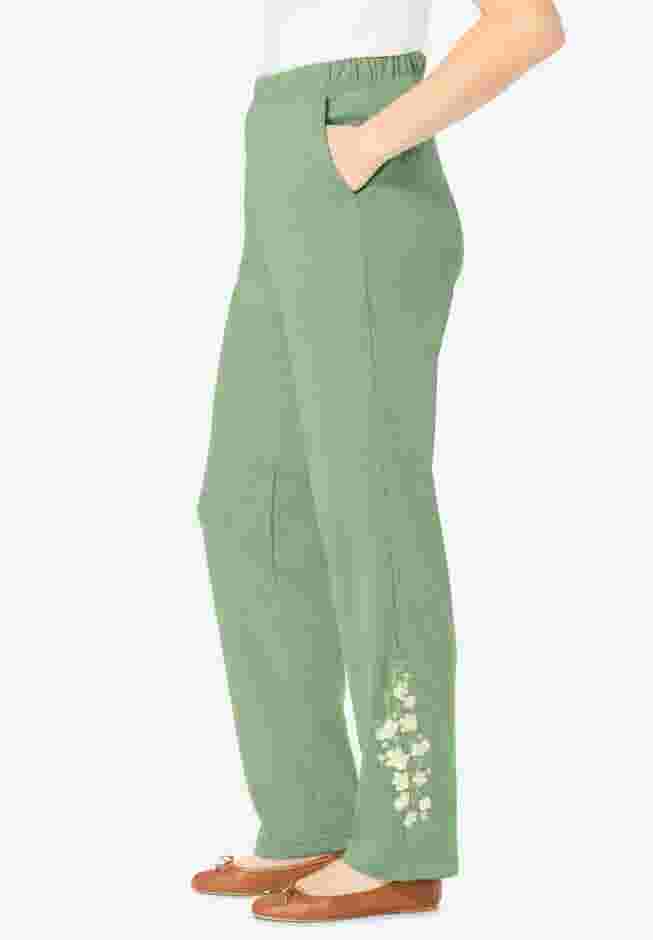 7-Day Embroidered Straight-Leg Knit Pant image number 2