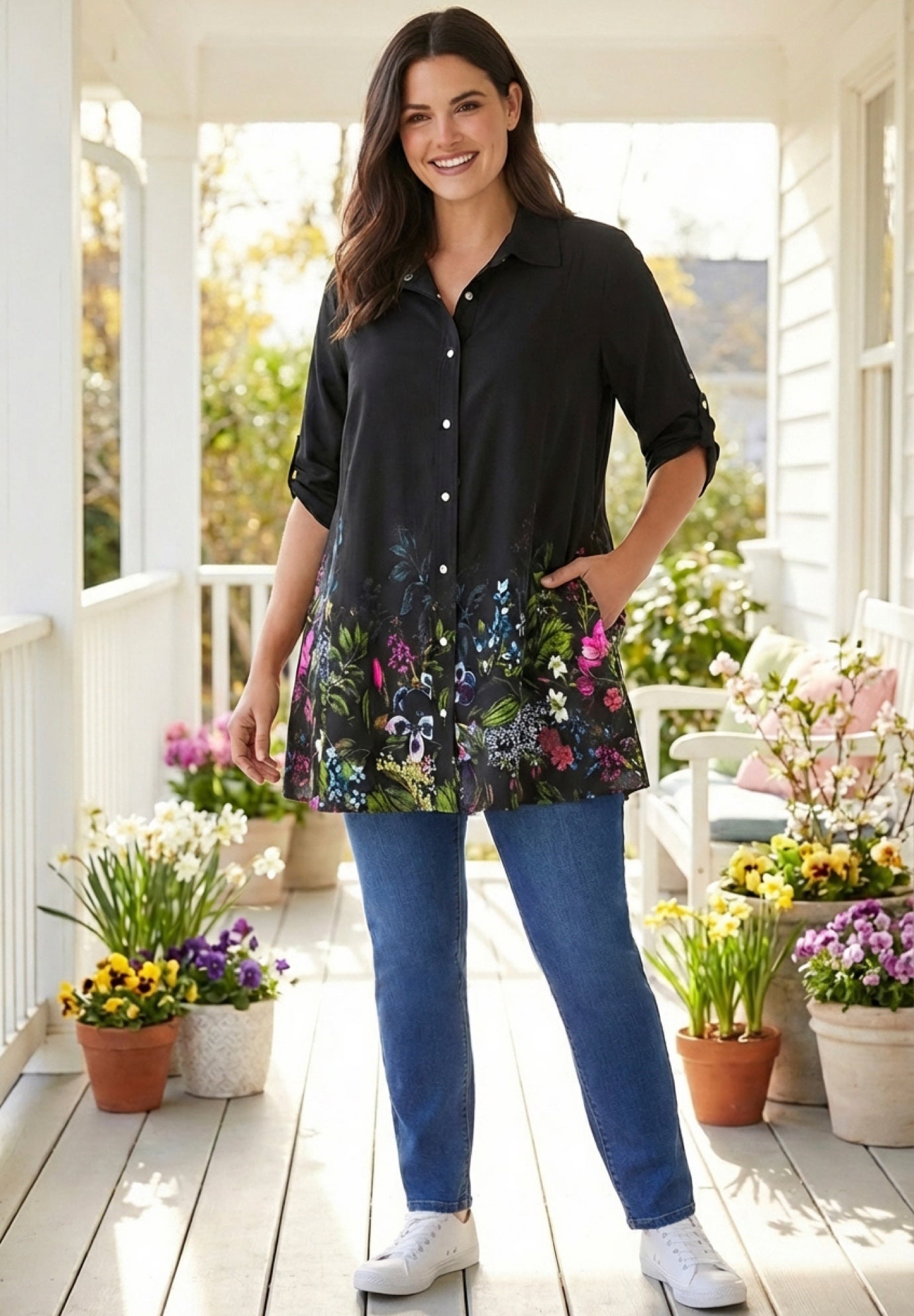 Snap Swing Pocket Tunic image number 0