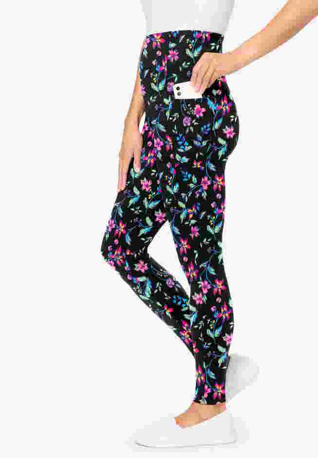 Stretch Cotton Printed Pocket Legging image number 2