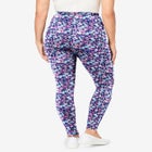 Stretch-Cotton Knit Pull-On Printed Pocket Leggings image number null