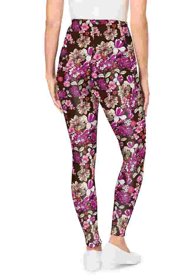 Stretch-Cotton Knit Pull-On Printed Pocket Leggings image number 1