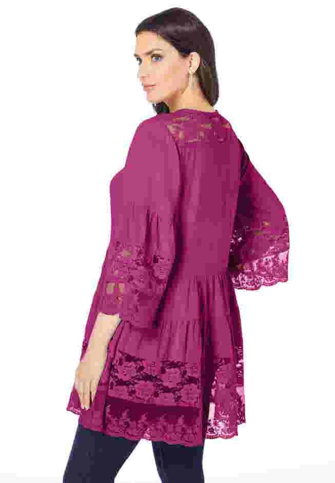 Lace Illusion Blouse image number 1