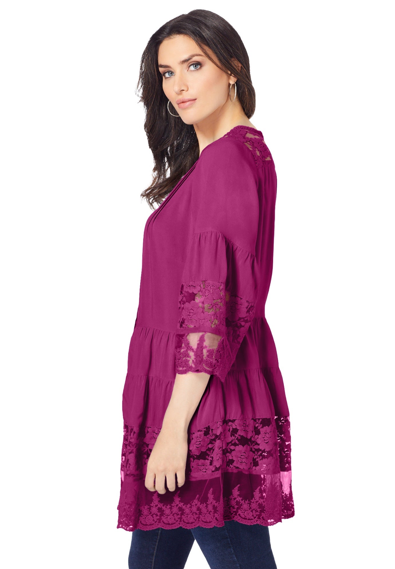 Lace Illusion Blouse image number 2