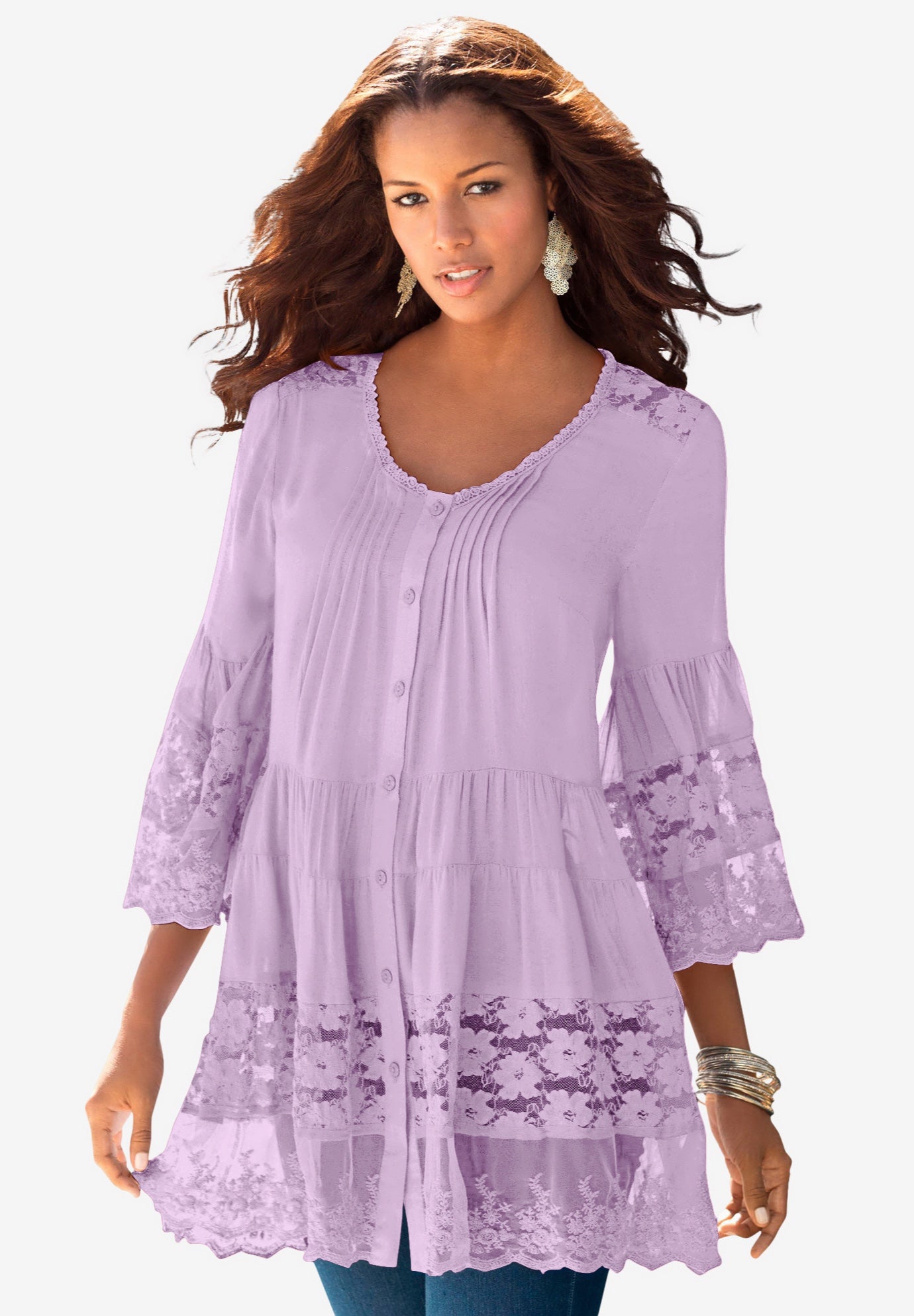 Lace Illusion Blouse image number 0