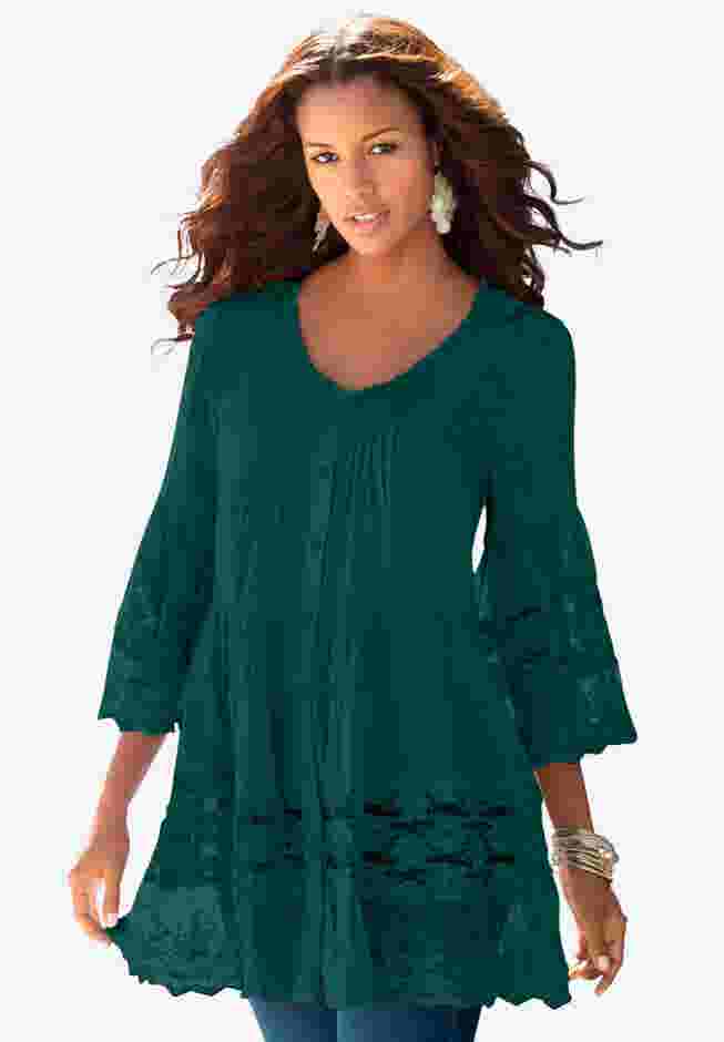Lace Illusion Blouse image number 0