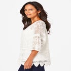 Plus Size Scallop Trim Crochet Cardigan image number null