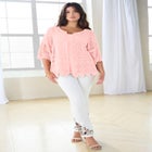 Plus Size Scallop Trim Crochet Cardigan image number null