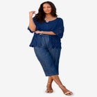 Plus Size Scallop Trim Crochet Cardigan image number null