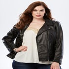 Plus Size Moto Leather Jacket image number null
