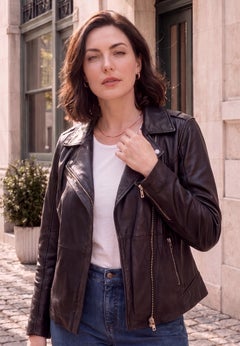 Plus Size Moto Leather Jacket