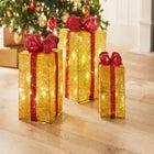 Pre-Lit Gift Boxes, Set of 3 image number null