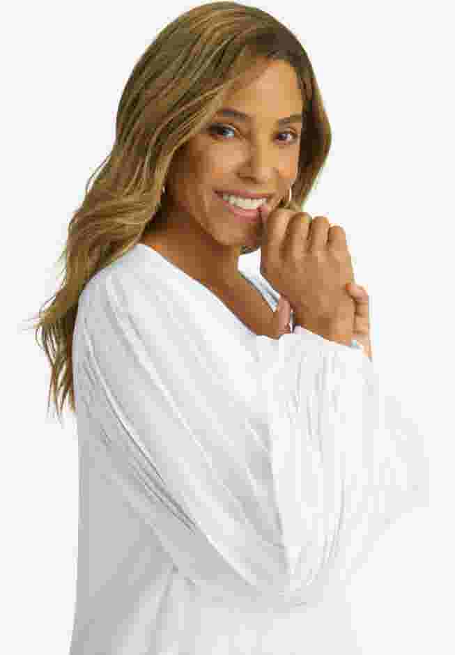 Stretch Pleated Sleeve Top image number 3